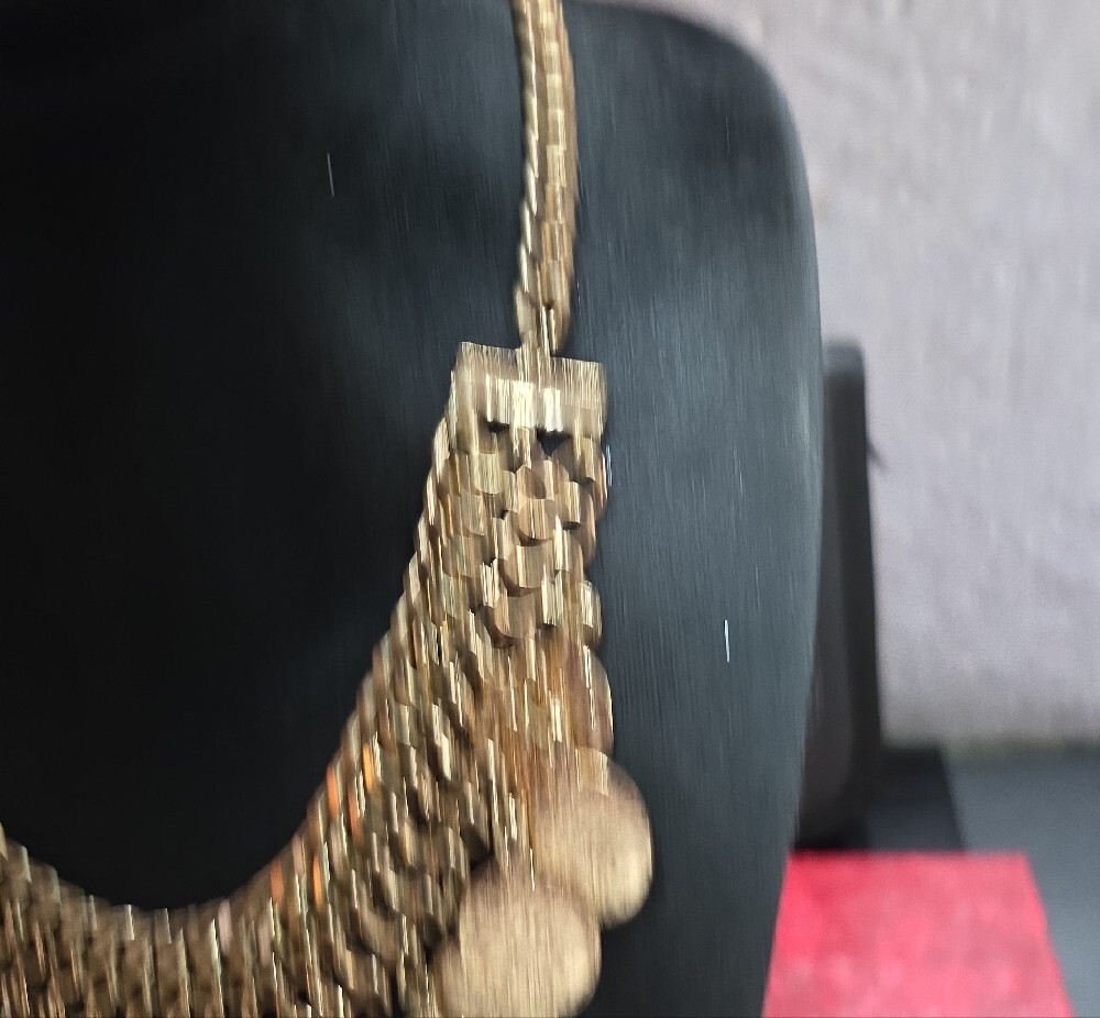 Gold-Tone Coin Fringe Statement Necklace - Women Jewelry - Picture 3 of 5